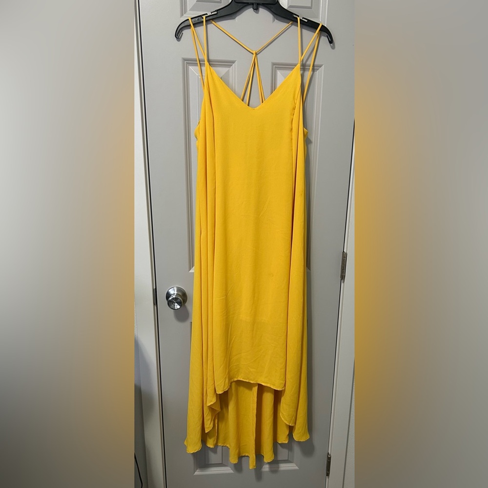 Lush yellow high low strappy dress